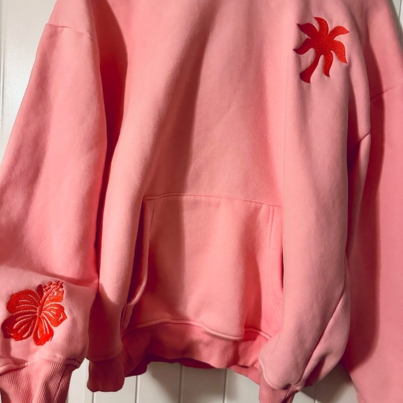 Pink Palm Puff Hoodie with Red Graphic Design- authentic with dust bag and box. - Picture 2 of 5